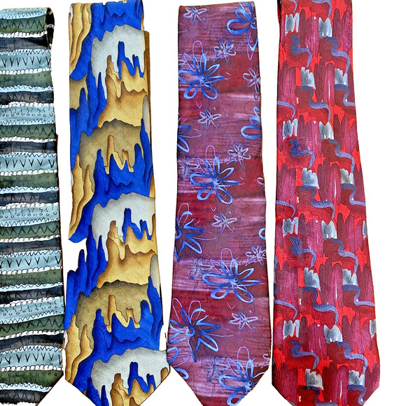 Jerry Garcia Neck Ties 100% Silk Neckties Lot of 5 Abstract Colorful Variety - Picture 3 of 12